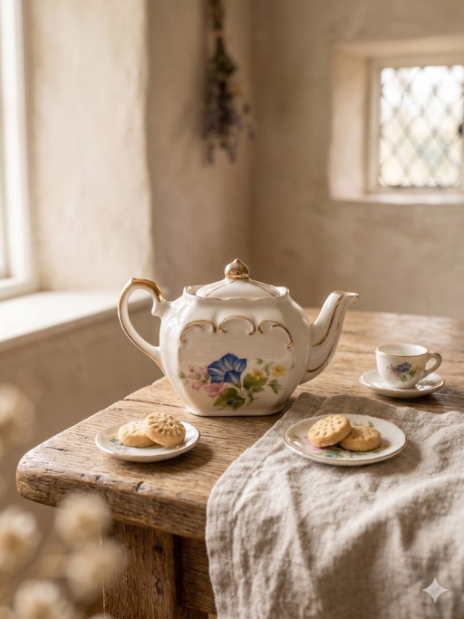 Mini théière Sadler en porcelaine fleurie – Angleterre