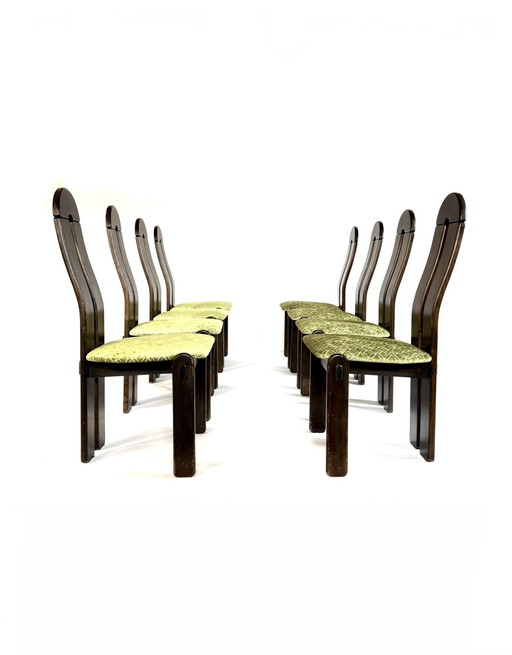 Set di 8 sedie da pranzo brutaliste anni '80