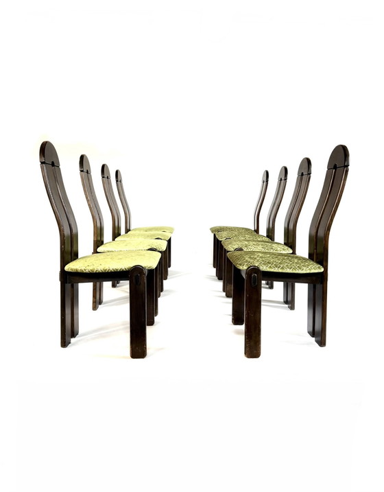 Image 1 of Set di 8 sedie da pranzo brutaliste anni '80