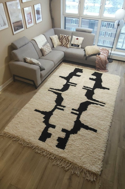 Tappeto berbero in lana nuova 200 cm x 300 cm marocchino