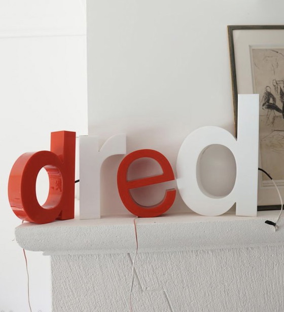 Image 1 of Lot De 4 Lettres Lumineuses D'Enseigne Vintage - Années 70