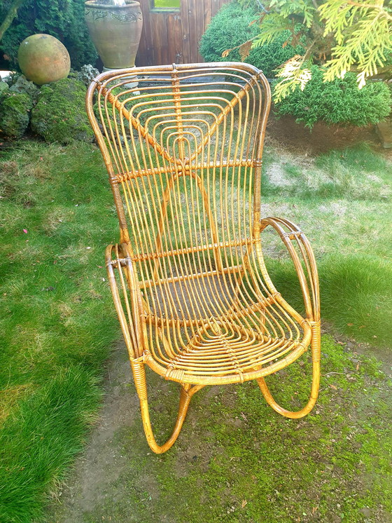 Image 1 of Special Vintage Rattan Rohé Design Armchair