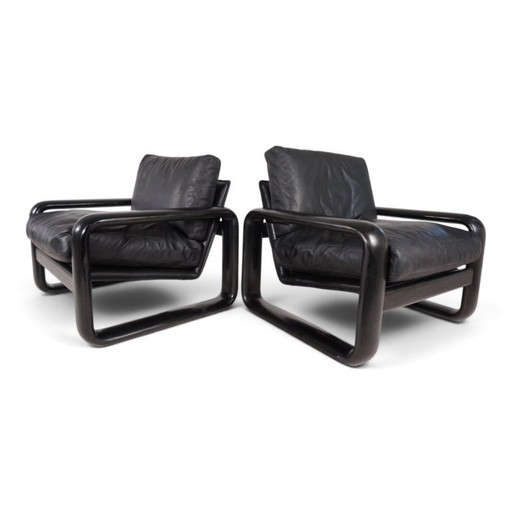 Set di 2 poltrone lounge in pelle Rosenthal Hombre di Burkhard Vogtherr, 1970 – fauteuils, Leather, Vintage