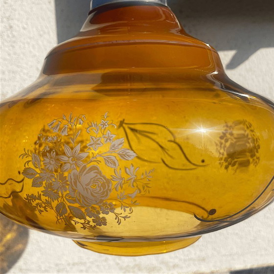 Portuguese Vintage Amber Glass Romantic Hanging Light, 1970s – Pendant lamps (photo 10 of 13)