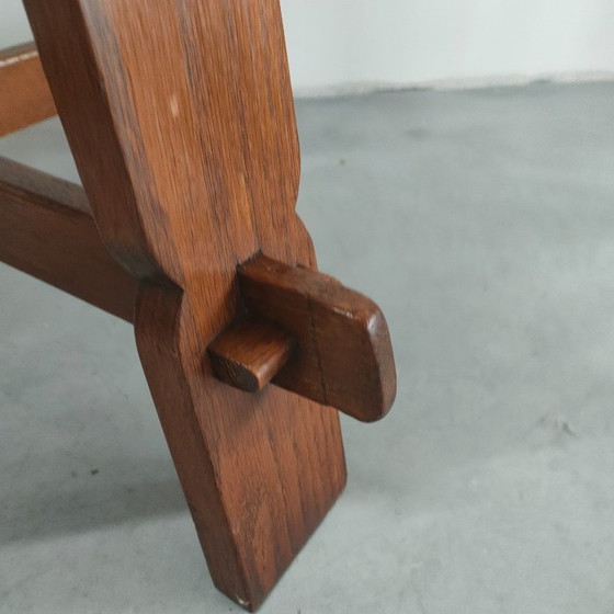 Image 1 of vintage Brutalist (style) Octagon eiken Salontafel of bijzettafel