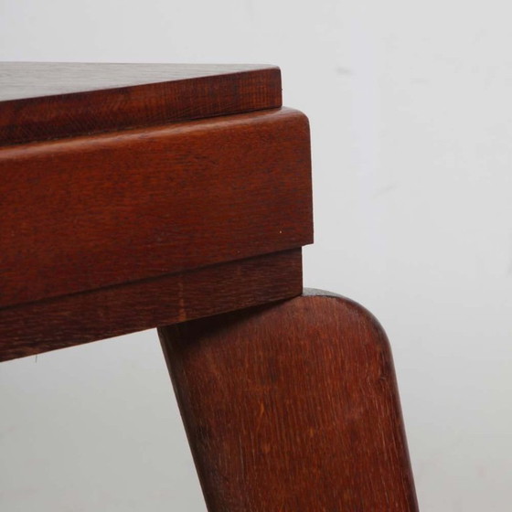 Image 1 of Eikenhouten salontafel, Frans werk uit de jaren 1950.