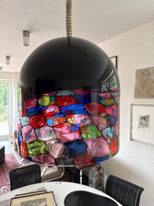 Original Murano Leucos „Tinta“ Pendelleuchte – Renato Toso & Noti Massari (1971) – MIT LABEL – hanglampen, Murano Glass