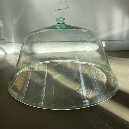 Antica campana di vetro francese "Cloche de Melon", XIX secolo