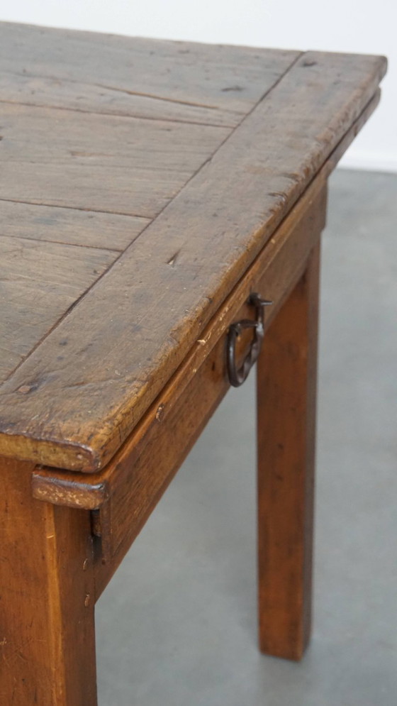 Image 1 of Antique French dining table from the early 19th century with two drawers and a breadboard / extendable top
