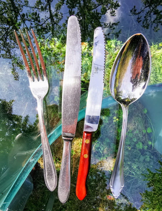 Image 1 of Cutlery sets, oa Gero zilmeta, Gero, Amefa, Sola along with salad servers and loose knives