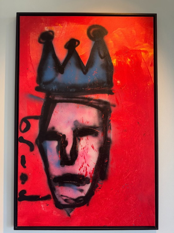 Herman Brood (1946-2001), Acrylique et spray sur toile, King, Signé – Objets d'art, Canvas (photo 2 of 5)