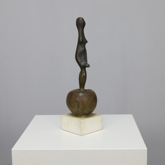 Image 1 of Sculpture Female Figure on Apple by Godfried Pieters