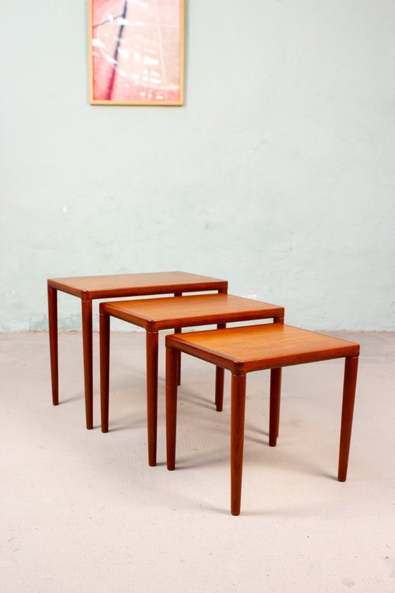 Image 1 of Tavolini impilabili Bramin a 3 pezzi di H.W. Klein, in teak vintage, stile danese.
