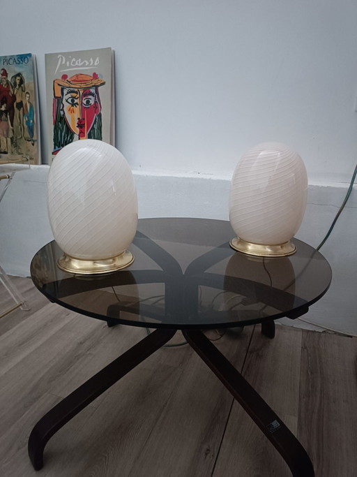 Pair of Murano glass lamps, 1970s
