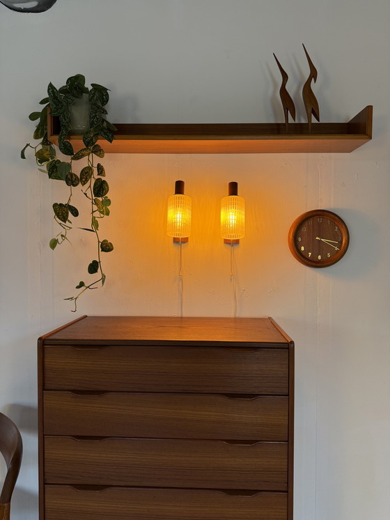 Image 1 of Ensemble de 2 appliques murales danoises vintage, années 1960