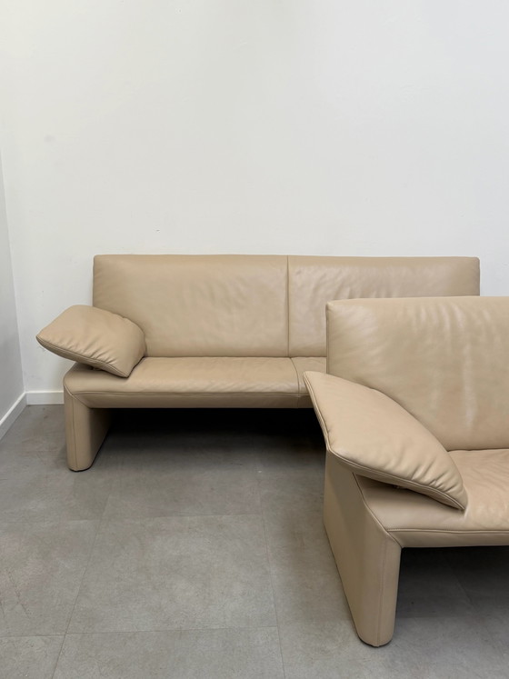 Jori Linea Sofa Set 3 + 2 Cream Leather (photo 3 of 10)
