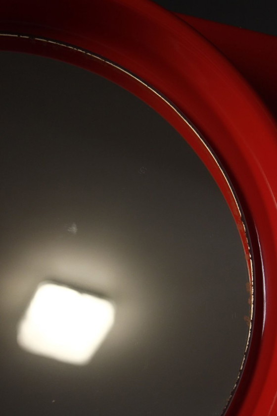 Image 1 of Space Age 1970s design mirror ARTIPRESENT glossy red ABS