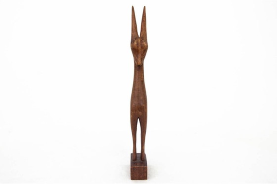 Image 1 of Figurine de chèvre en teck, Danemark, années 1960