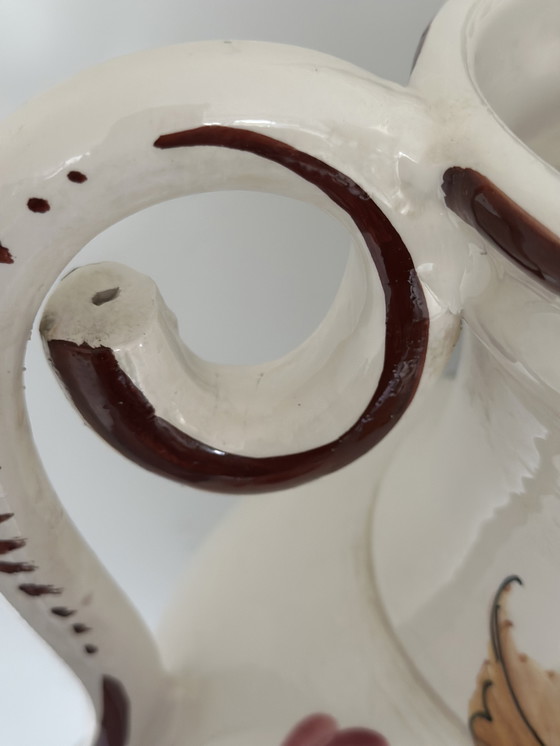 Image 1 of Large hand-painted Italian ceramic amphora – Bassano tradition