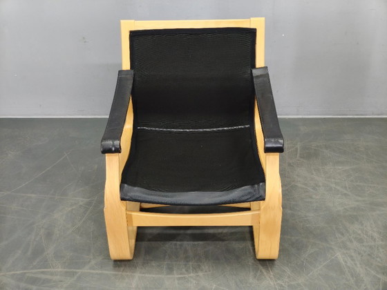 Image 1 of Een paar leren fauteuils van Åke Fribytter voor Nelo Kroken, jaren 60.