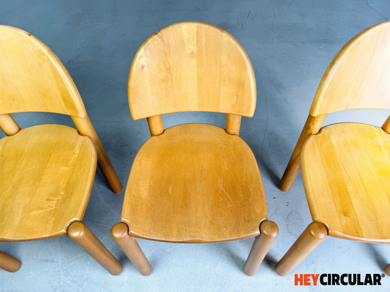 Image 1 of Set van 4 Rainer Daumiller stoelen Midcentury vintage stoel beukenhout