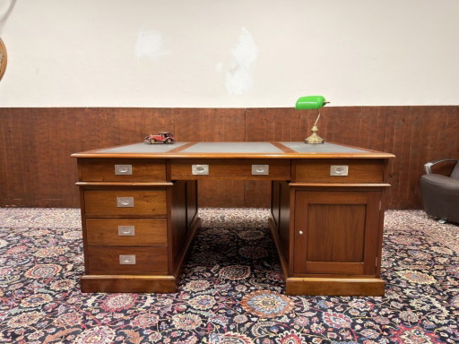 Großer Klassischer Englischer Chesterfield Schreibtisch Partnerdesk – bureau, Leather, Metal (photo 2 of 20)