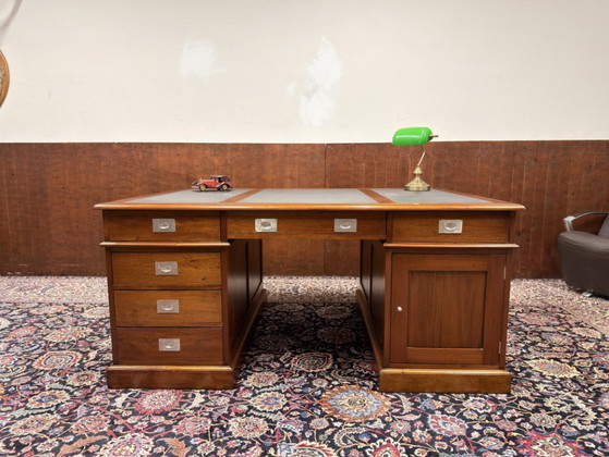Grande Scrivania Chesterfield Inglese Classica Partner Desk – Scrivanie, Leather, Metal (photo 2 of 20)