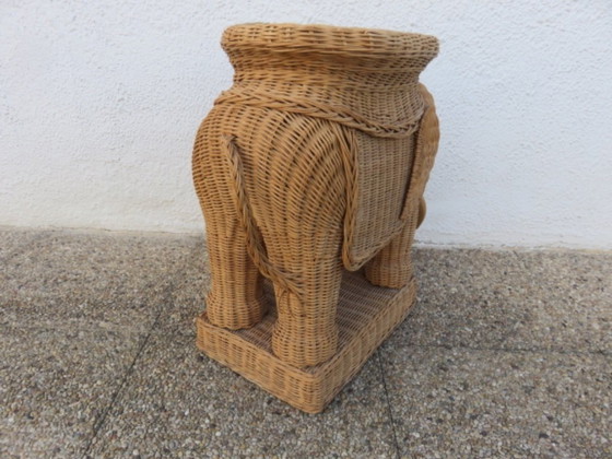 Image 1 of Rattan elephant side table or end table from the 60s/70s