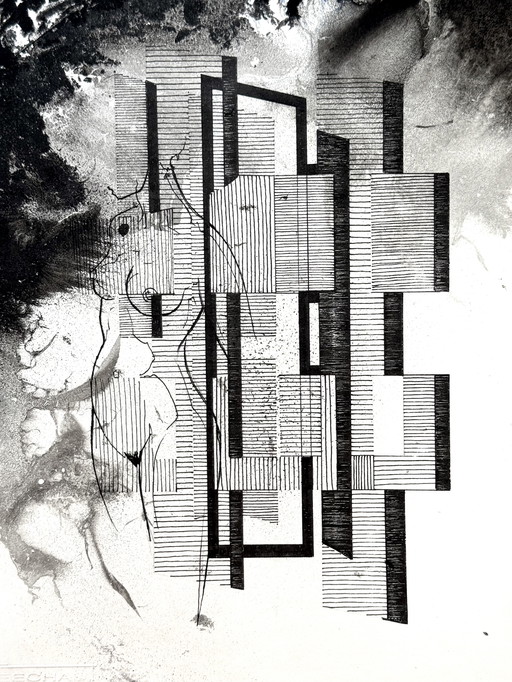 Eugène Eechaut (1928-2019) - Ink Composition 1982