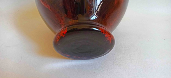 Image 1 of Jarrón de vidrio soplado rojo carmín años 50 Altura 26 cm