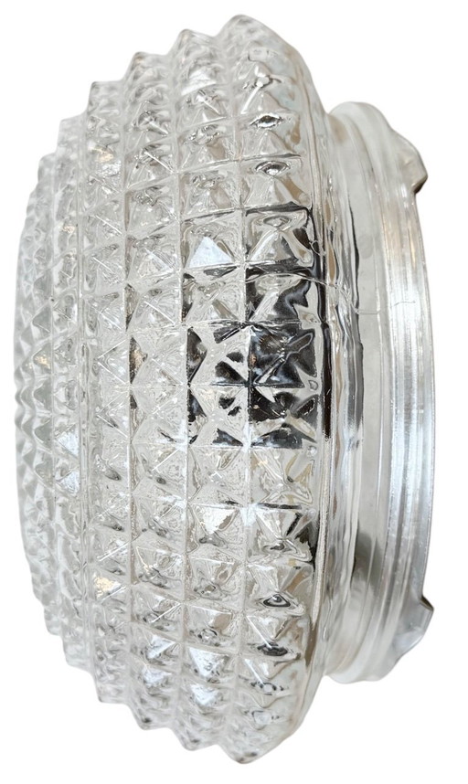 Vintage Glass Wall or Ceiling Light, 1970s
