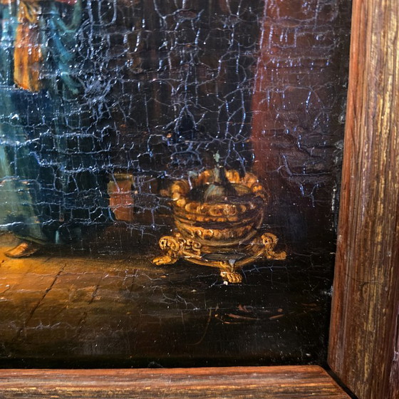 Image 1 of Dipinto antico da un'opera di Gerrit Dou, XVIII/XIX secolo