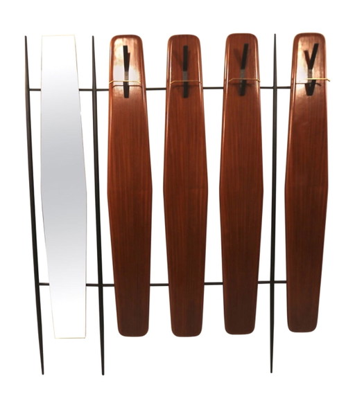 Rosewood Coat and Hat Rack by Osvaldo Borsani