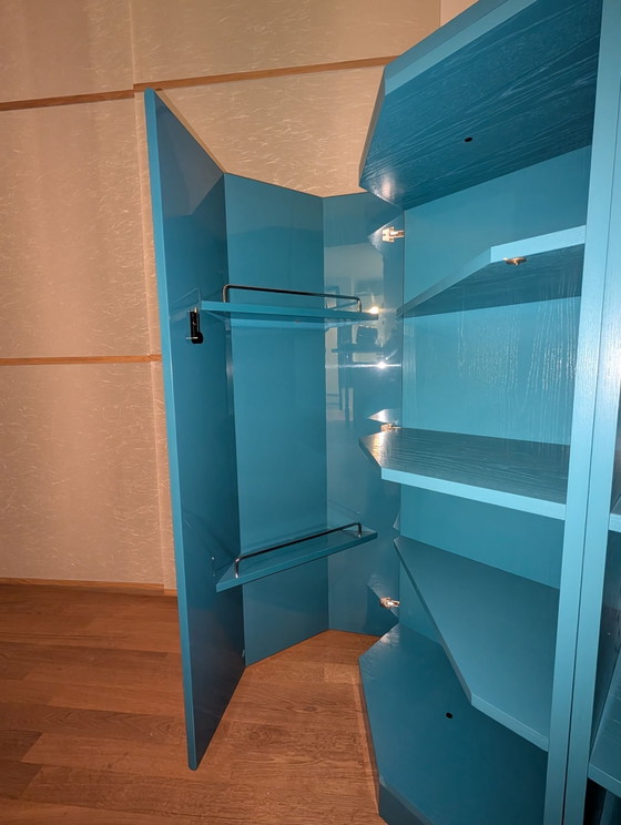 Cassina/ Simon "Bramante 2" Tall Cabinet by Kazuhide Takaha, High Boards, Metal, Wood, Blue (photo 3 of 6)
