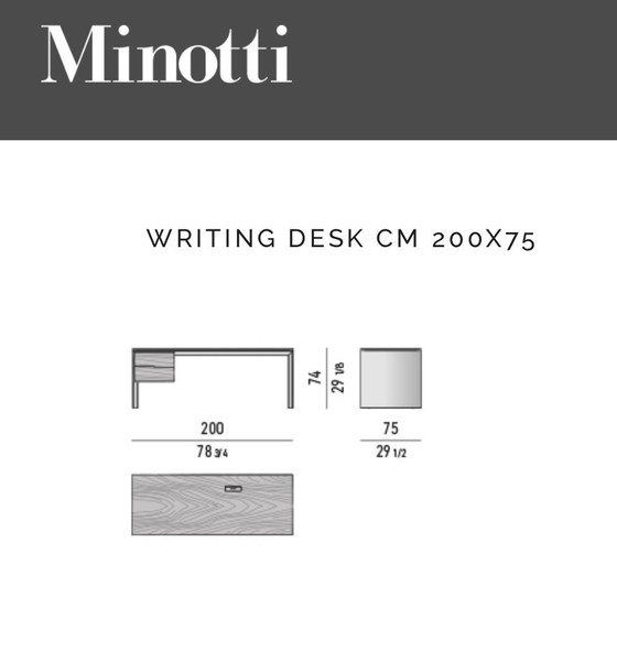 Image 1 of Minotti Linha Desk Studio Palisander Bronze Showmodel 2024