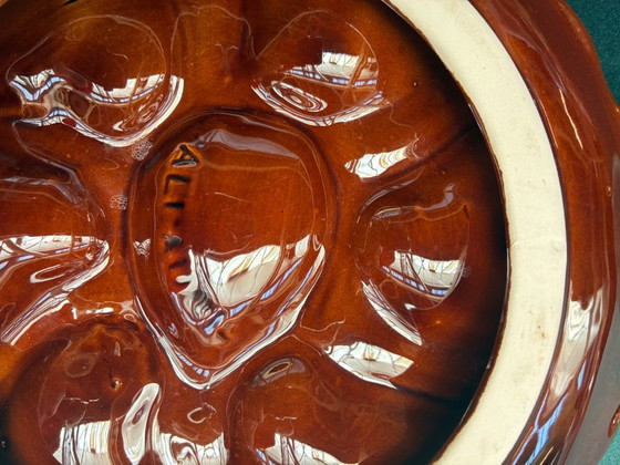 Image 1 of Vallauris barbotine 1x oesterschaal en 8x oesterborden