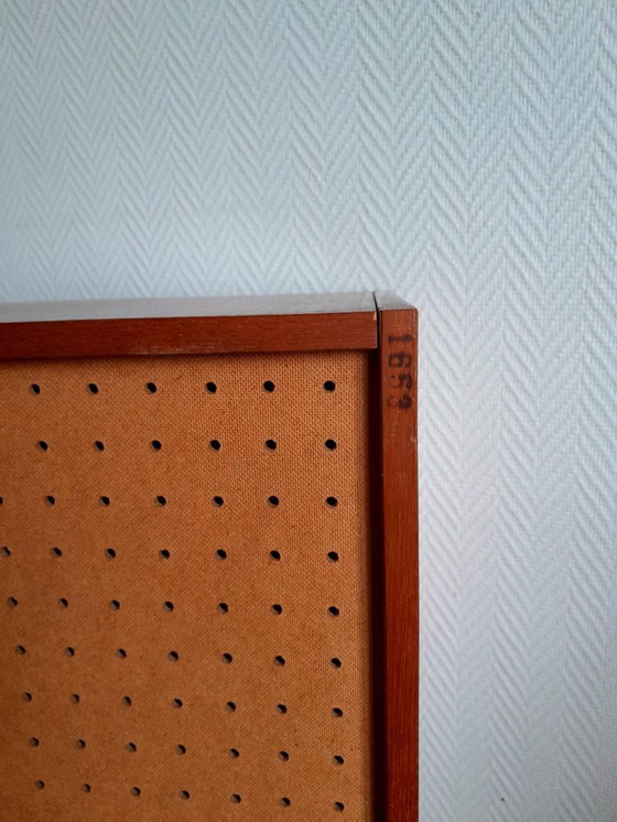 Image 1 of Mid-century vintage cherry wood shoe cabinet