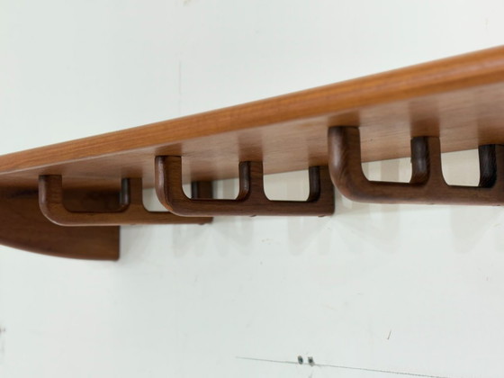 Image 1 of Porte-manteau/penderie mural en teck – Design Mid-Century