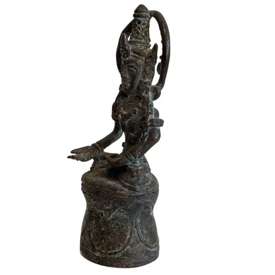 Khmer Lokeshvara Reisbeeld – Antiek Brons, Beschermende Bodhisattva kavel 146 – Beeldhouwkunst, Bronze (photo 6 of 7)