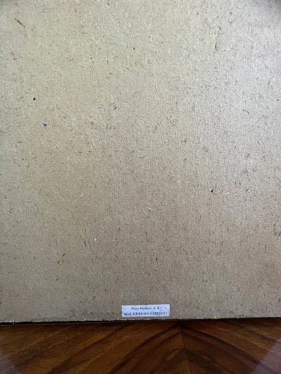 Image 1 of Grabado Hans Holbein el Viejo El Nacimiento de Cristo