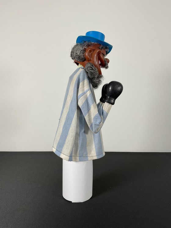 Image 1 of Pair of Vintage Boxing Hand Puppets Asian Man and Clown