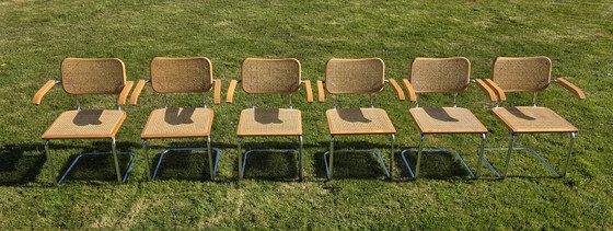 Image 1 of Six Cesca 64 chairs. Made in Italy. Webbing