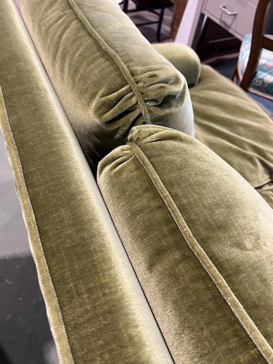 Image 1 of Vintage toad sofa in khaki green velvet