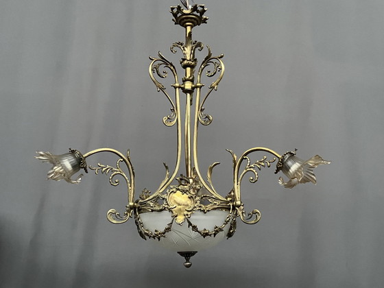 Lustre de style Louis XV. Bronze massif, cristal. – Crystal (photo 14 of 14)