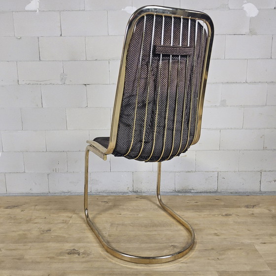 Image 1 of Vintage dining table set with chairs Gastone Rinaldi 70s brass (1970s) mid-century design (Italian design) Hollywood Regency