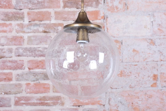 Restored Mid-Century Chandelier, Brass, Glass, New Electrification, Czech, 1960s, Gold, Mid Century Modern (photo 4 of 9)