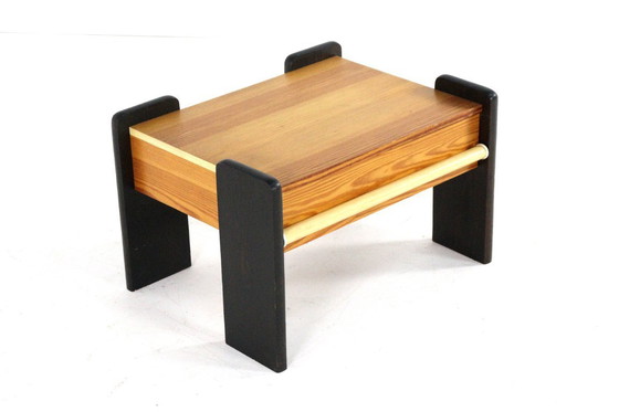 Image 1 of Set of 2 pine bedside tables vintage brutalist