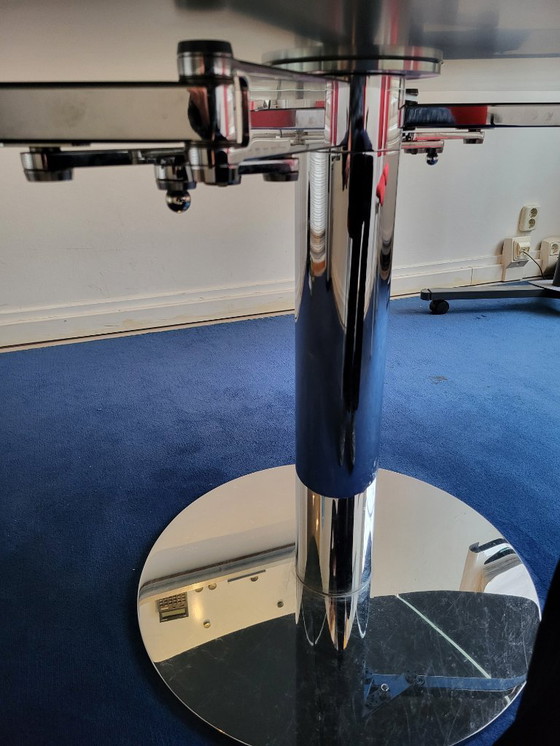 Image 1 of magnifique table pliante ovale avec pied en acier inoxydable