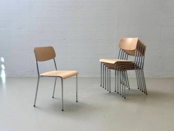 Stapelbare beukenhouten stoelen met chromen poten van Reinhard – Kuipstoelen (photo 8 of 18)
