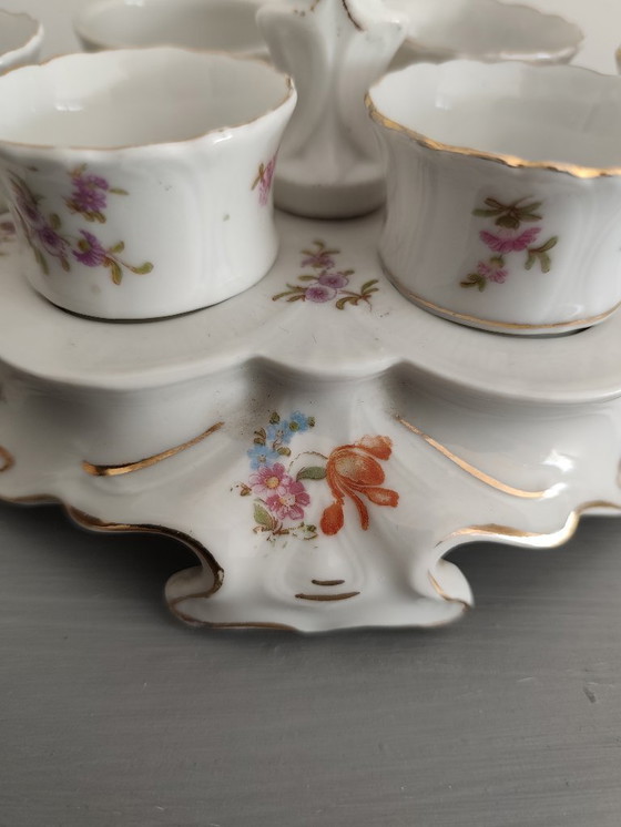 Image 1 of Set of 6 egg cups and serving tray